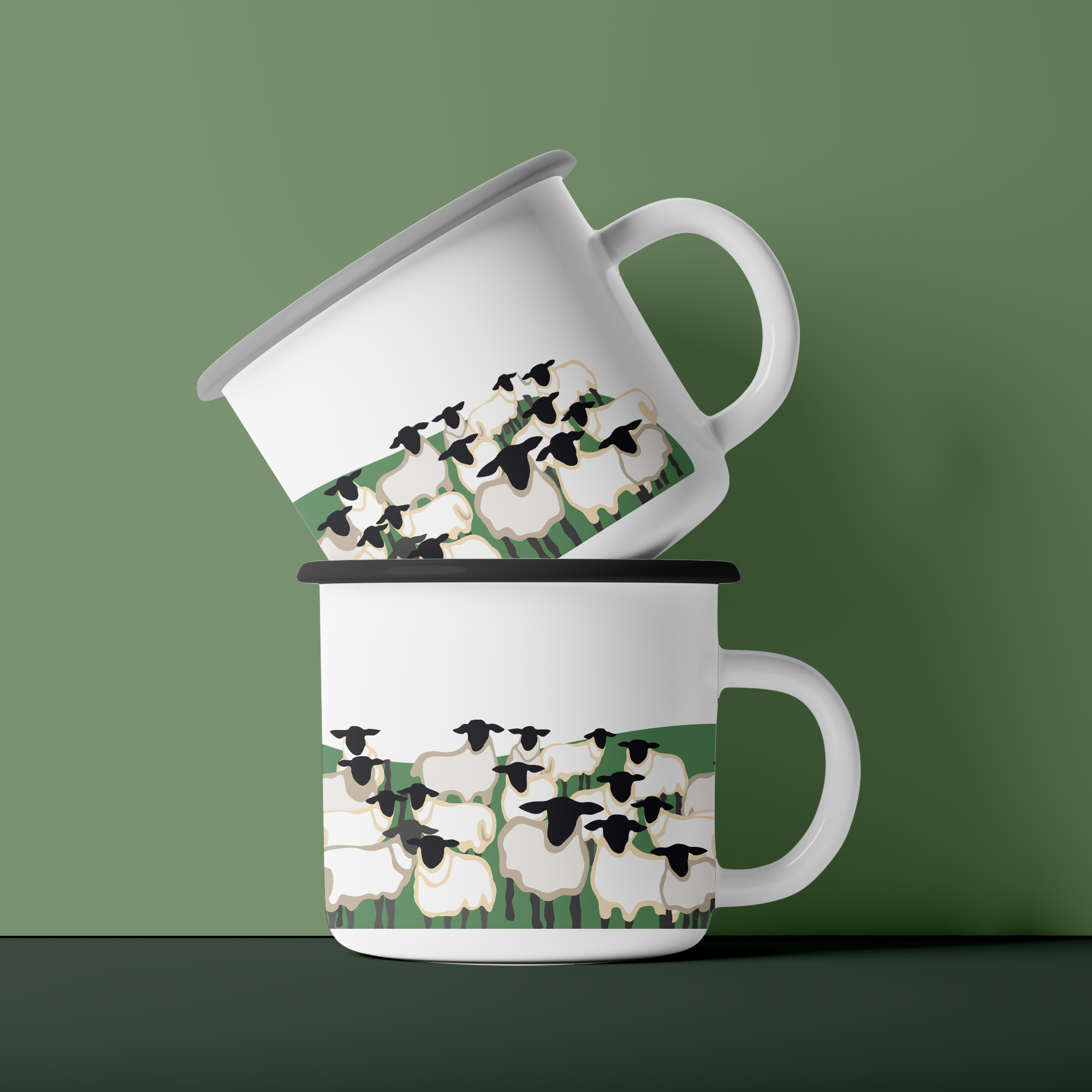 Green green grass Mug / Enamel or ceramic