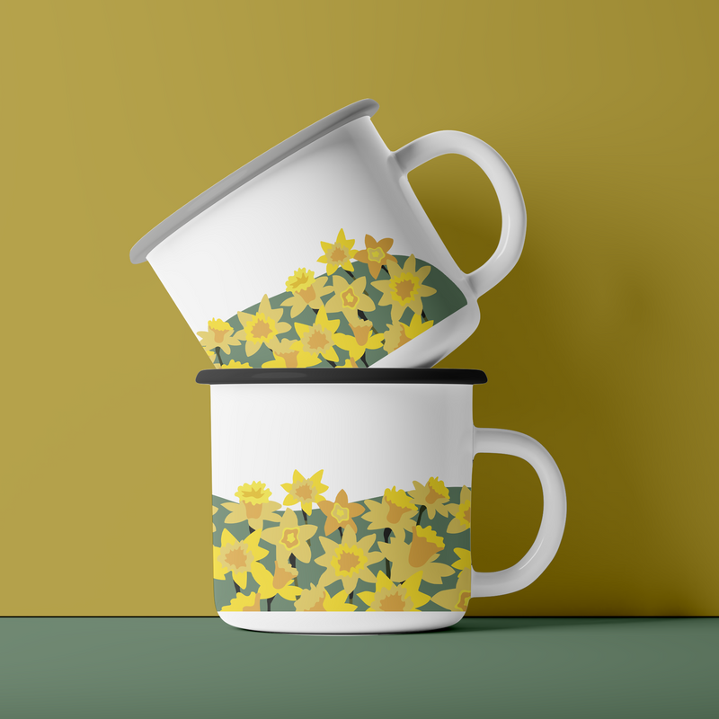 Daffodil Fields Mug / Enamel or ceramic