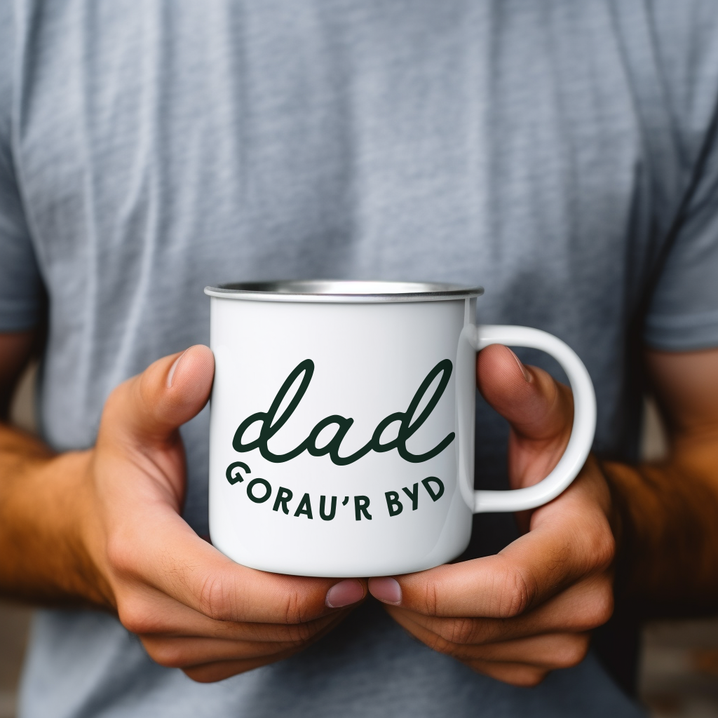 Dad Gorau Enamel Camping Mug