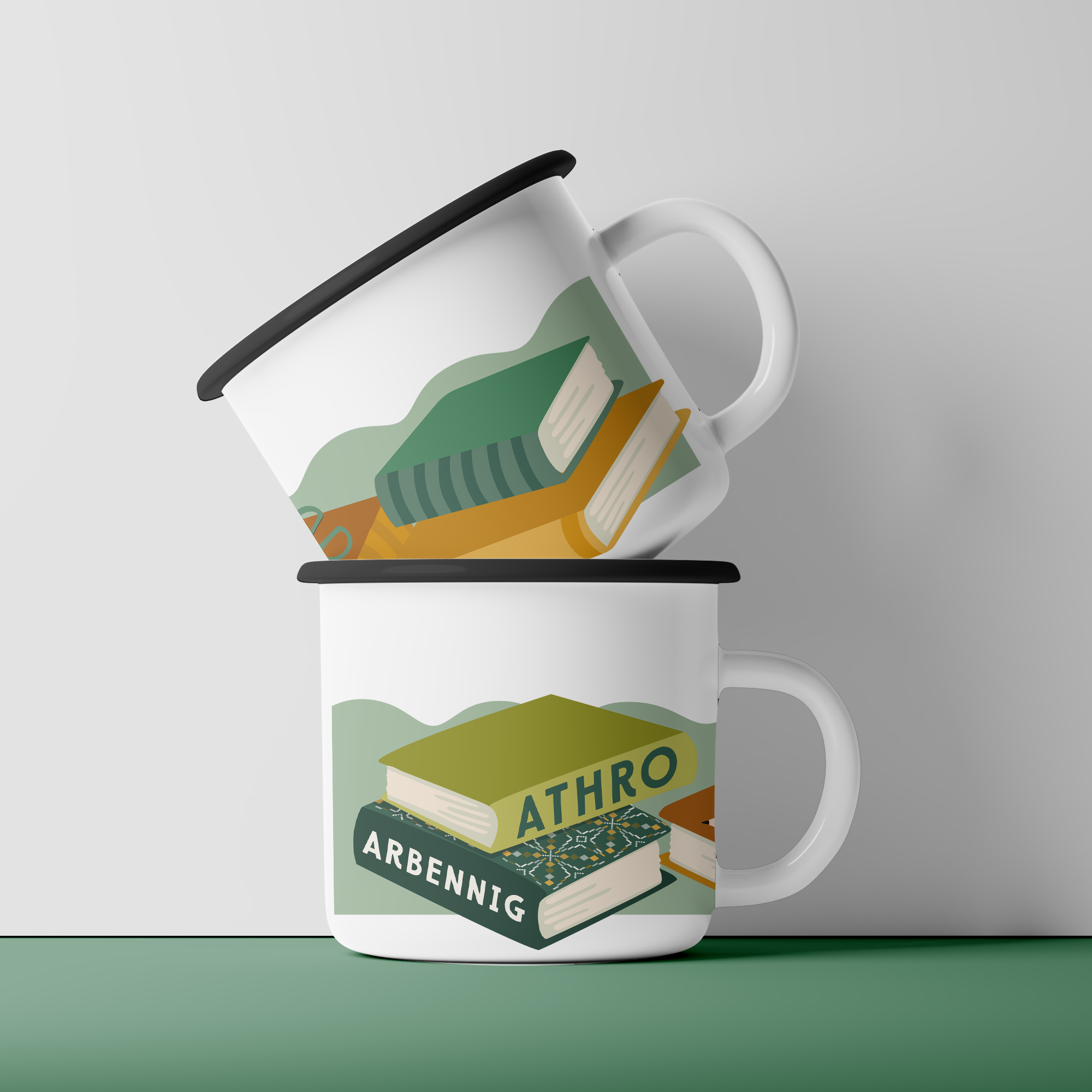 Book Stack purple mug