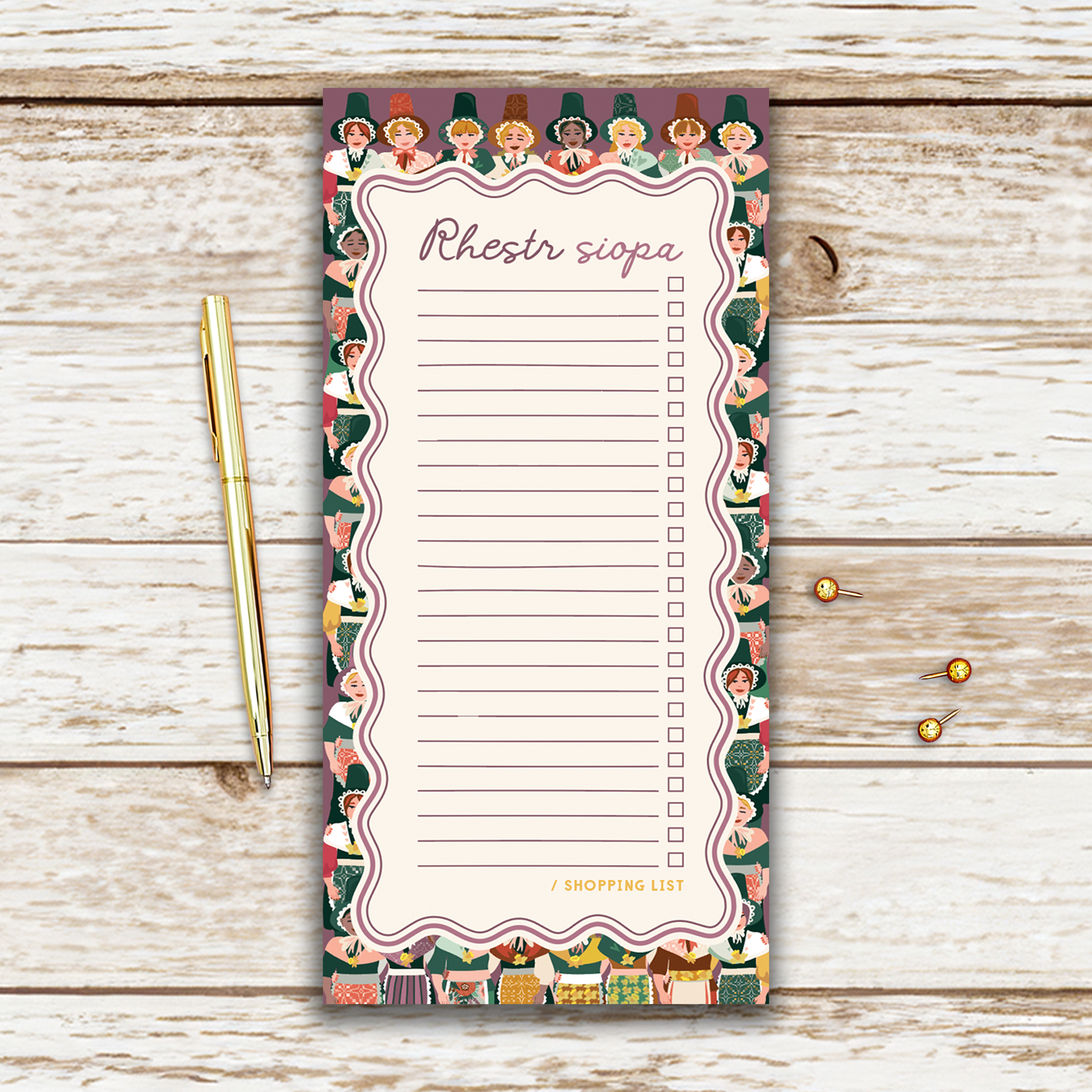 Magnetic Rhestr siopa / Shopping List / Cymru Queens