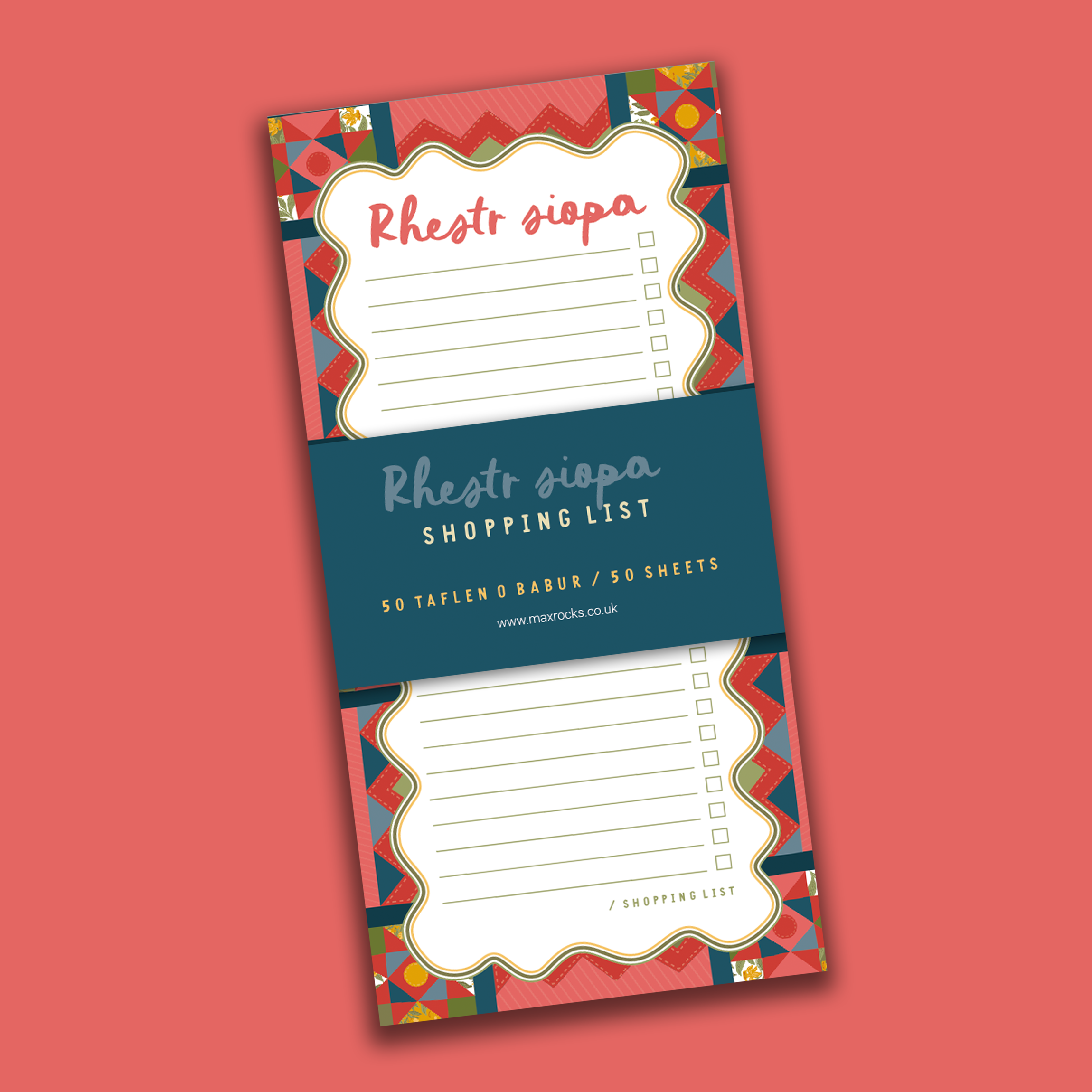 Magnetic Rhestr siopa / Shopping List / Welsh Quilt
