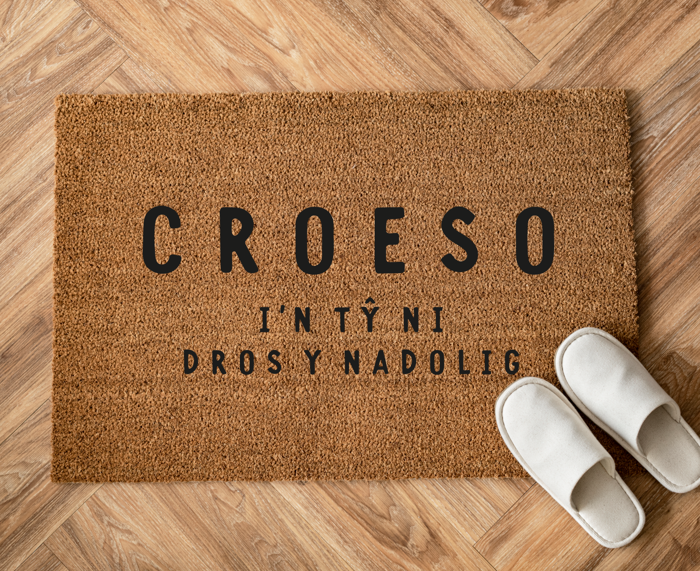 Croeso Nadolig Coir Door Mat