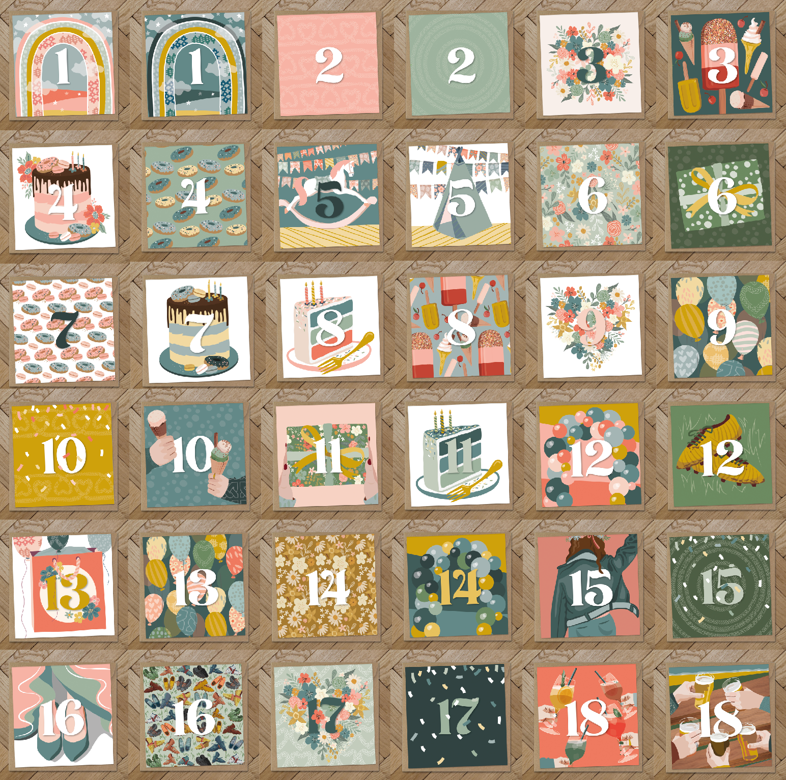Halen y Mor Children's Age Milestone / Full Collection / 6x of each design