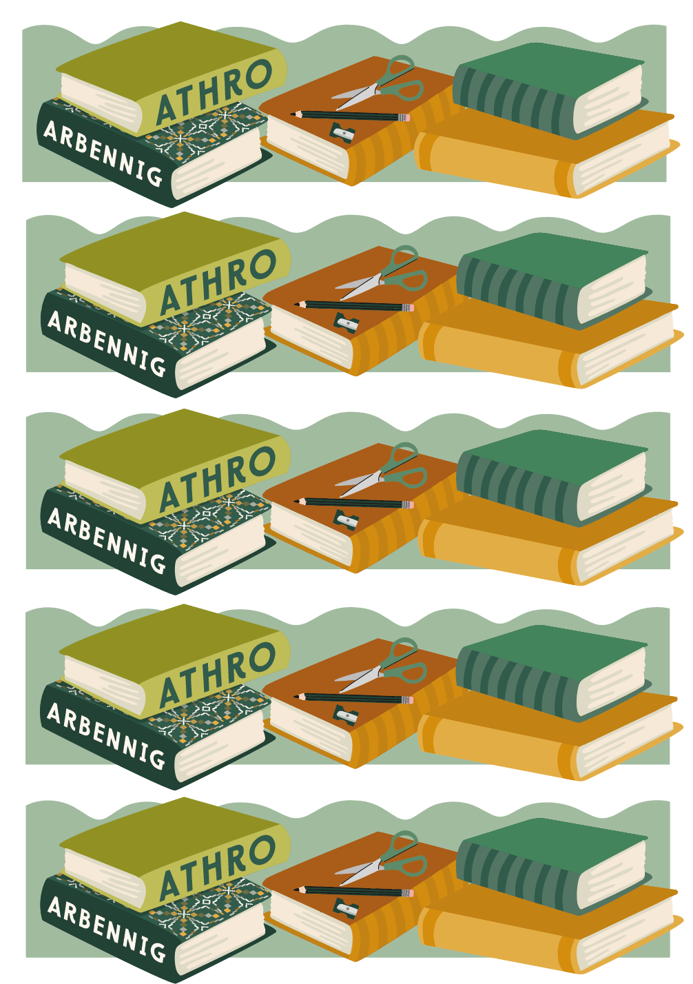Book Stack green mug