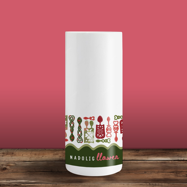 Christmas lovespoons Tall Vase