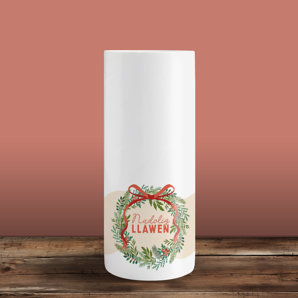 Leafy wreath A4 tall vase