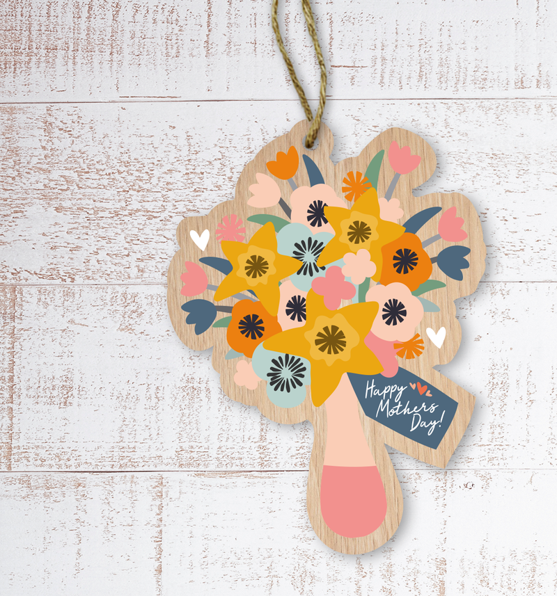 Happy Mother's Day Painted Wooden Gift Decoration
