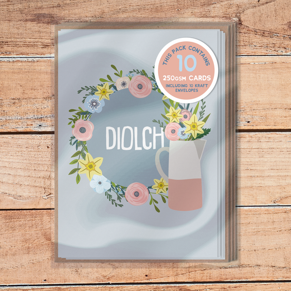 Diolch Vase Mini Luxury A7 Card Pack