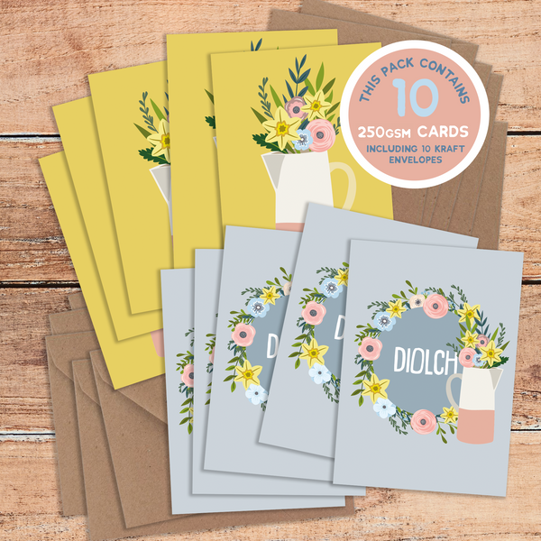 Diolch Vase Mini Luxury A7 Card Pack
