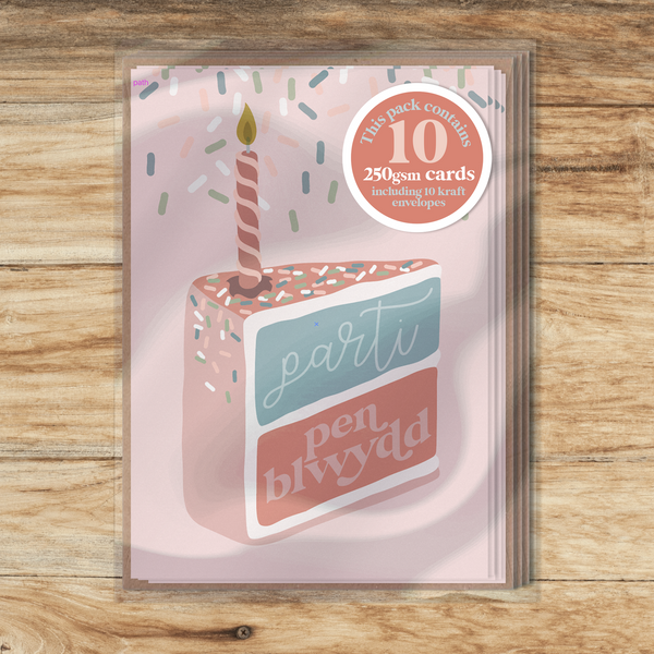 Pink Cake Slice Mini Card Pack