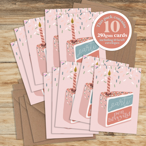 Pink Cake Slice Mini Card Pack