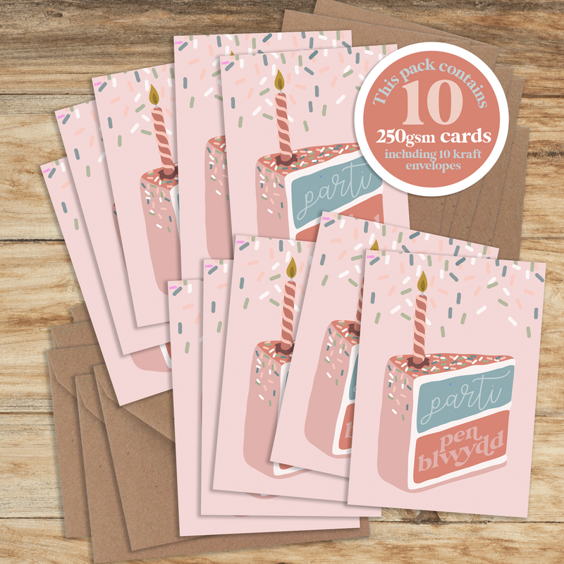 Pink Cake Slice Mini Card Pack