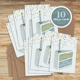Blue Cake Slice Mini Card Pack