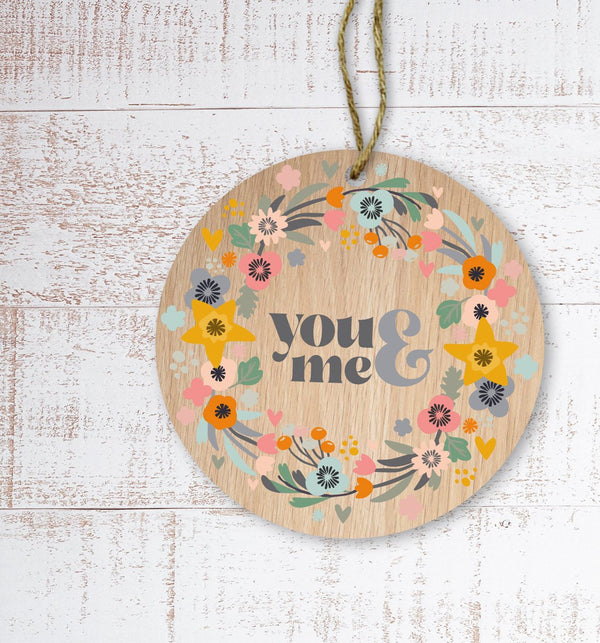 You & me Painted Wooden Gift Decoration