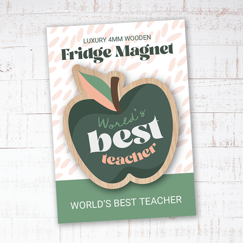 World's best teacher Painted Wooden Fridge Magnet