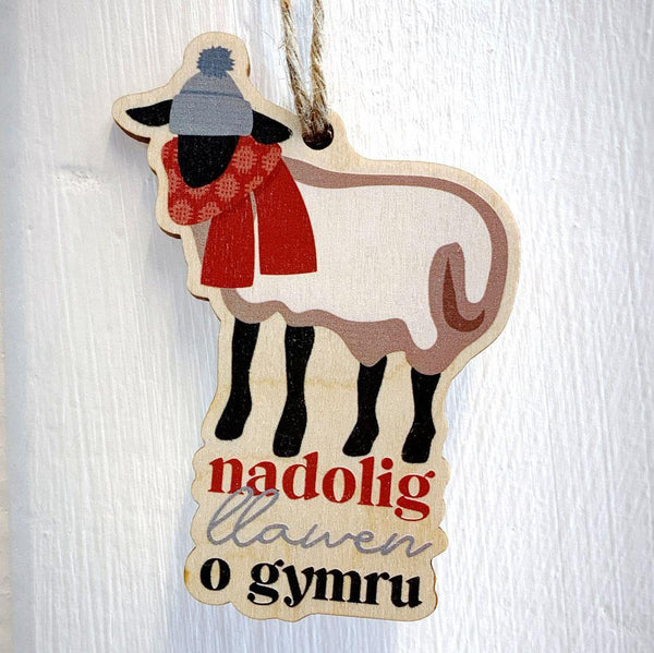 Nadolig Llawen o Gymru / Merry Christmas from Wales - Wooden Gift Decoration - Max Rocks