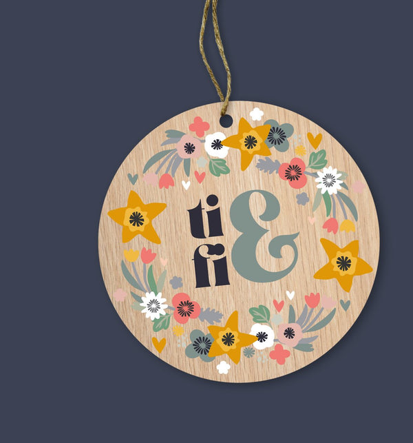 Ti & Fi (You & Me) Painted Wooden Gift Decoration