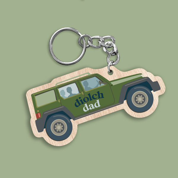 Diolch Dad wooden decoration/keyring