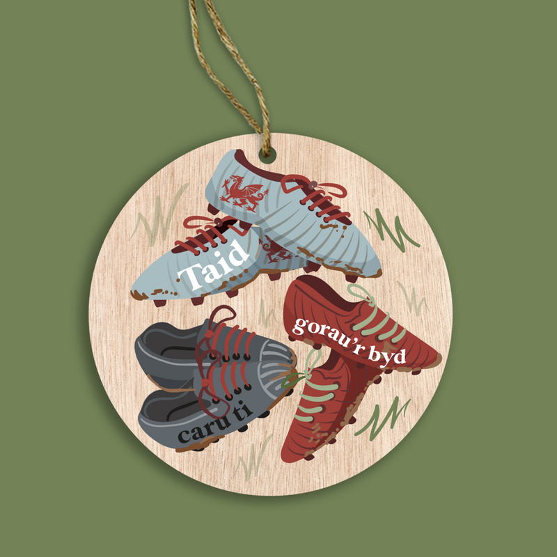 Taid boots wooden decoration/keyring