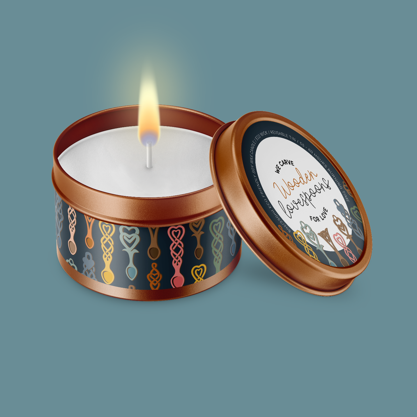 We carve WOODEN LOVESPOONS for love Candle