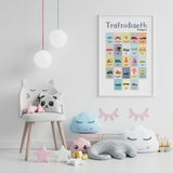 A2 Trafnidiaeth // Transport Welsh Translation Print for Children's Bedroom or Playroom